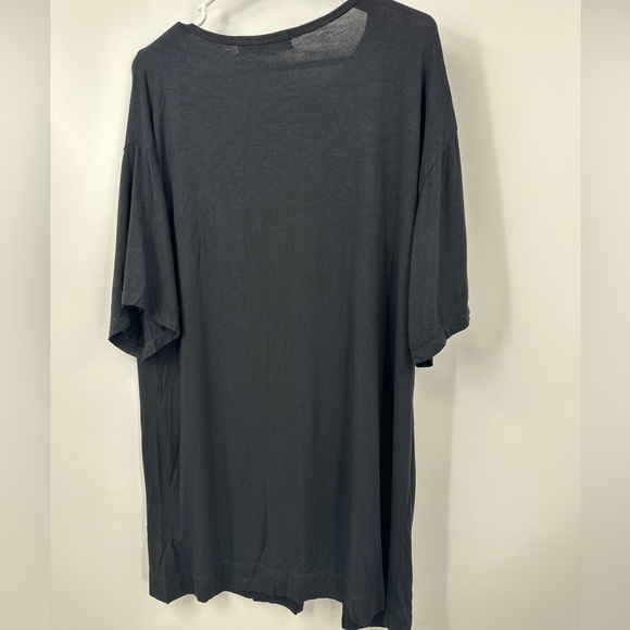 Free People Beach Front Slit top Small Oversized Short Sleeve Jersey Black tunic - Picture 5 of 5